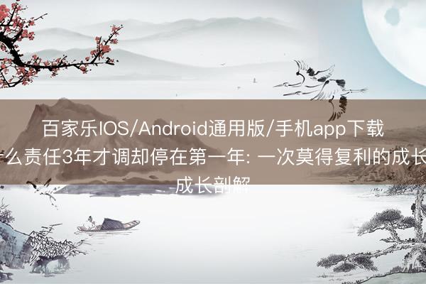 百家乐IOS/Android通用版/手机app下载 为什么责任3年才调却停在第一年: 一次莫得复利的成长剖解