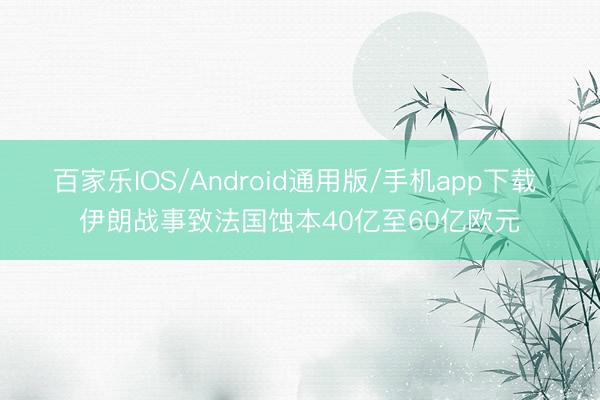 百家乐IOS/Android通用版/手机app下载 伊朗战事致法国蚀本40亿至60亿欧元